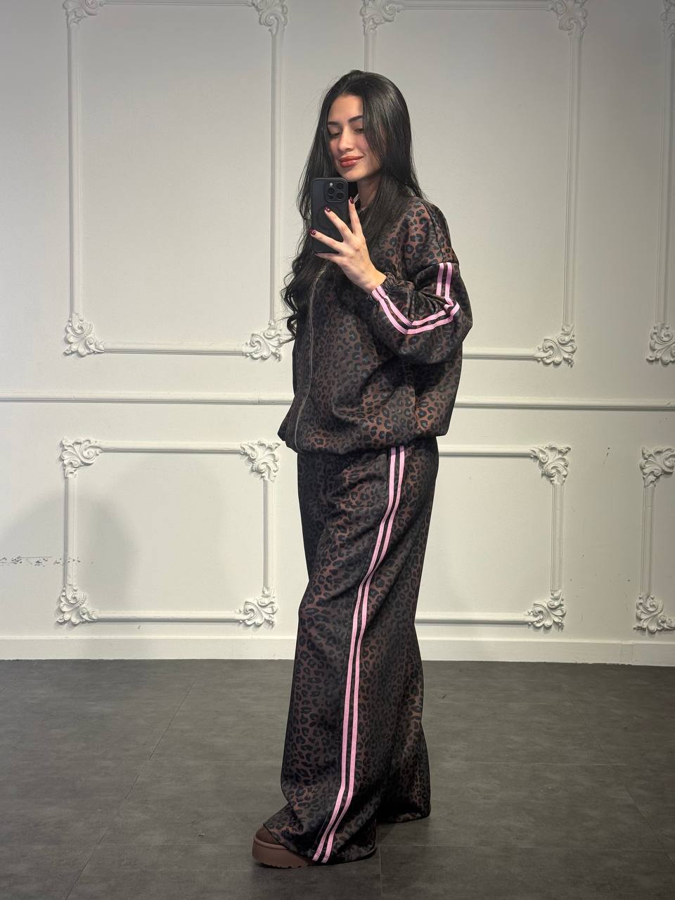 Set Adi Leopardato Felpato - Dverso Fashion