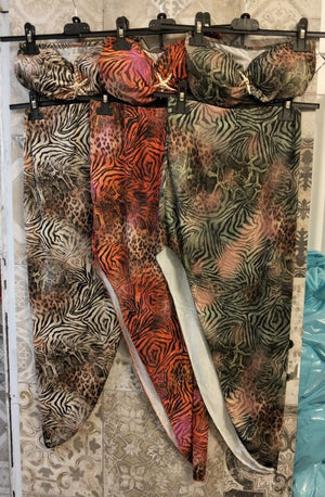 set animalier con top stella e gonna - Dverso Fashion
