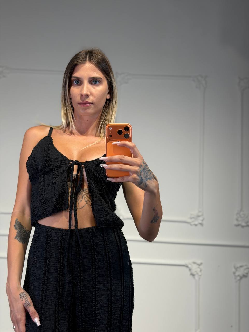 set candy in cotone ricamato - Dverso Fashion