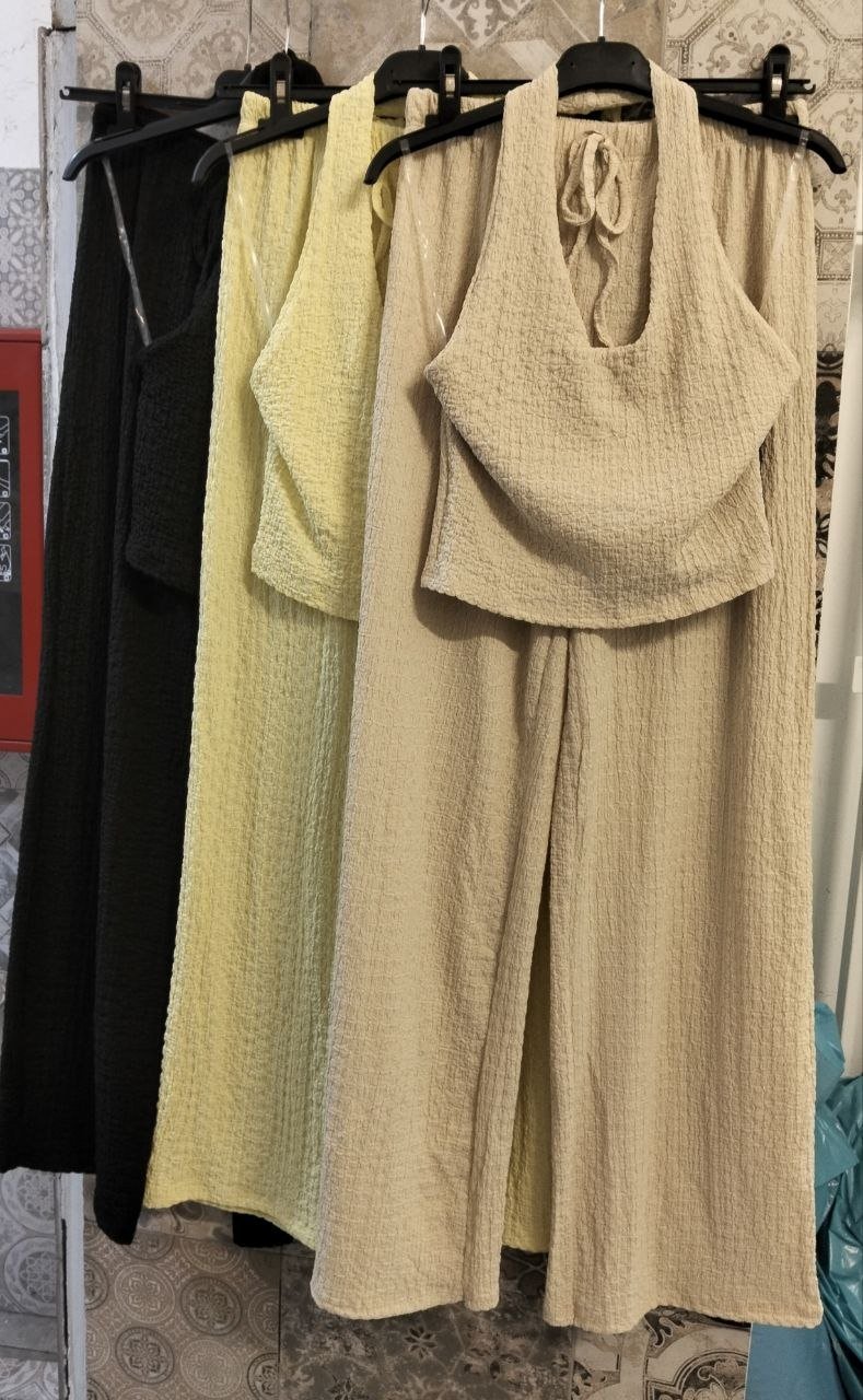 set in cotone con trama lavorata - Dverso Fashion