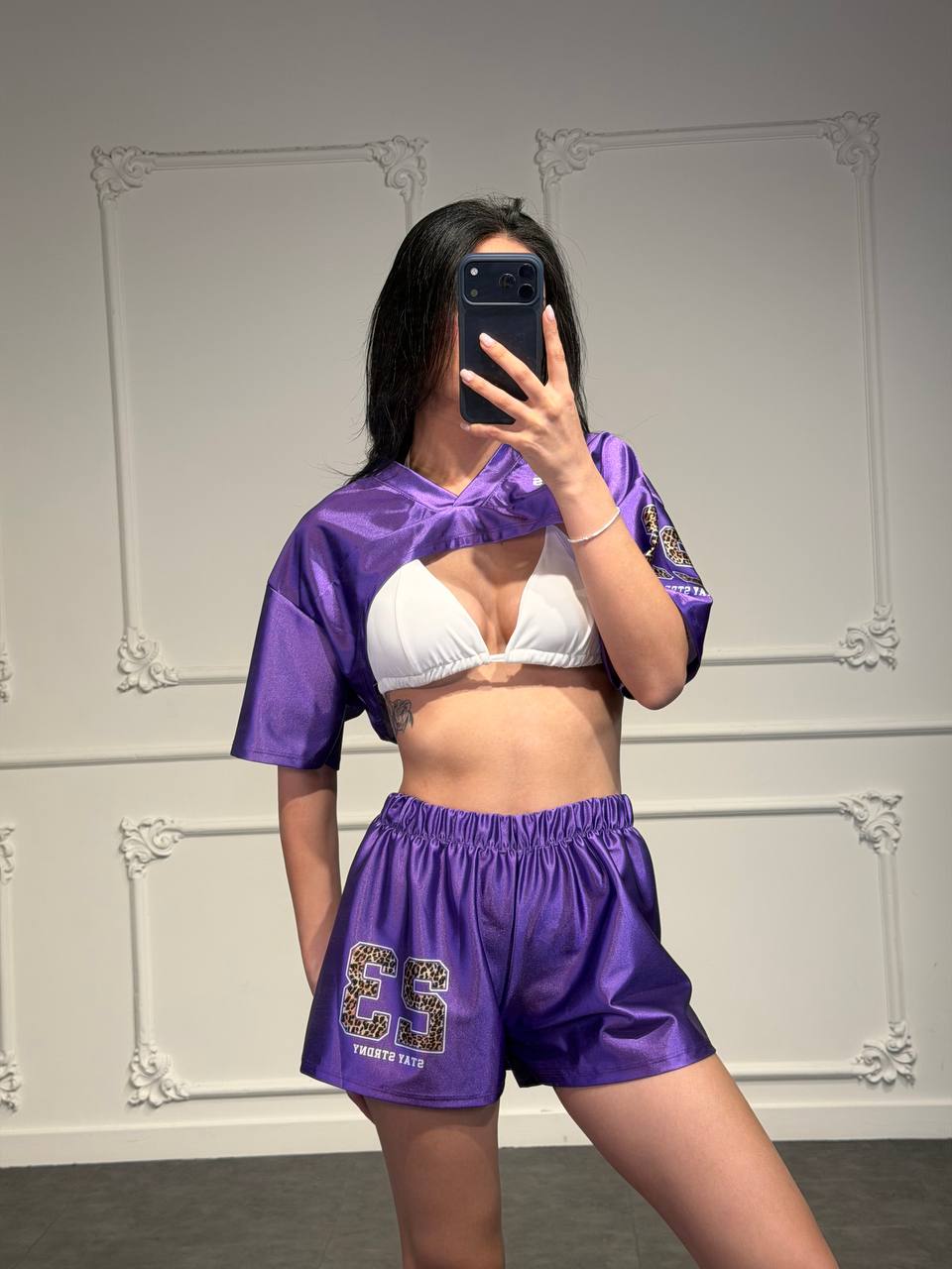set tre pezzi in raso - Dverso Fashion