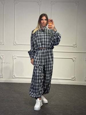 set tuta a quadri - Dverso Fashion