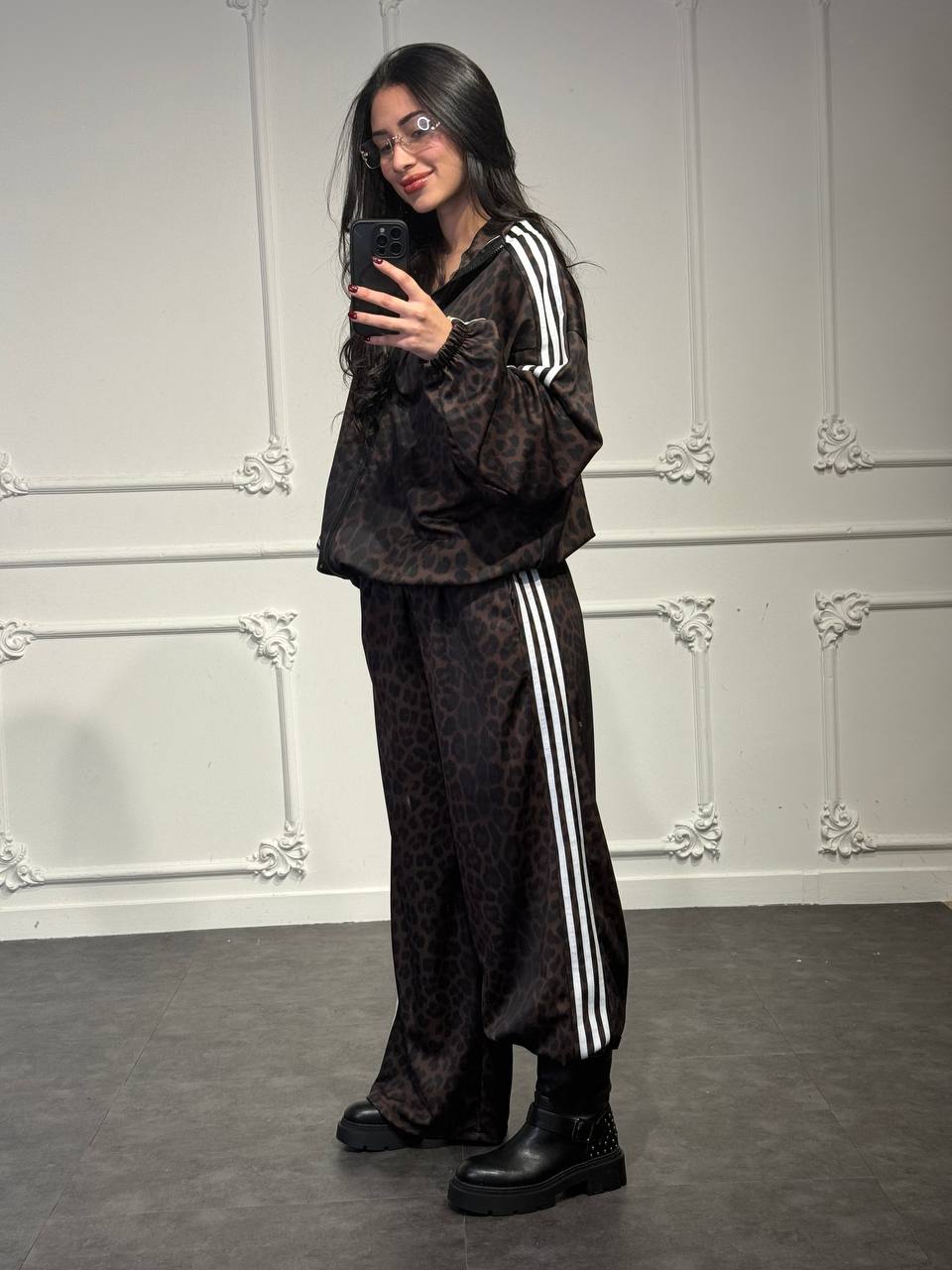 set tuta adi leopardato - Dverso Fashion