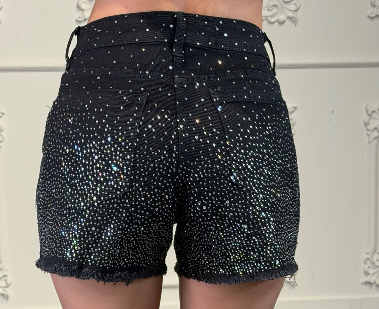 shorts con strass - Dverso Fashion