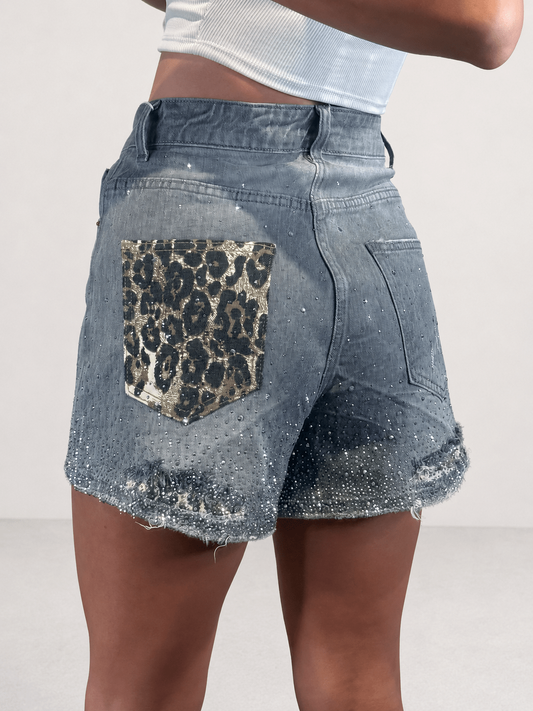 shorts glitter leo - Dverso Fashion