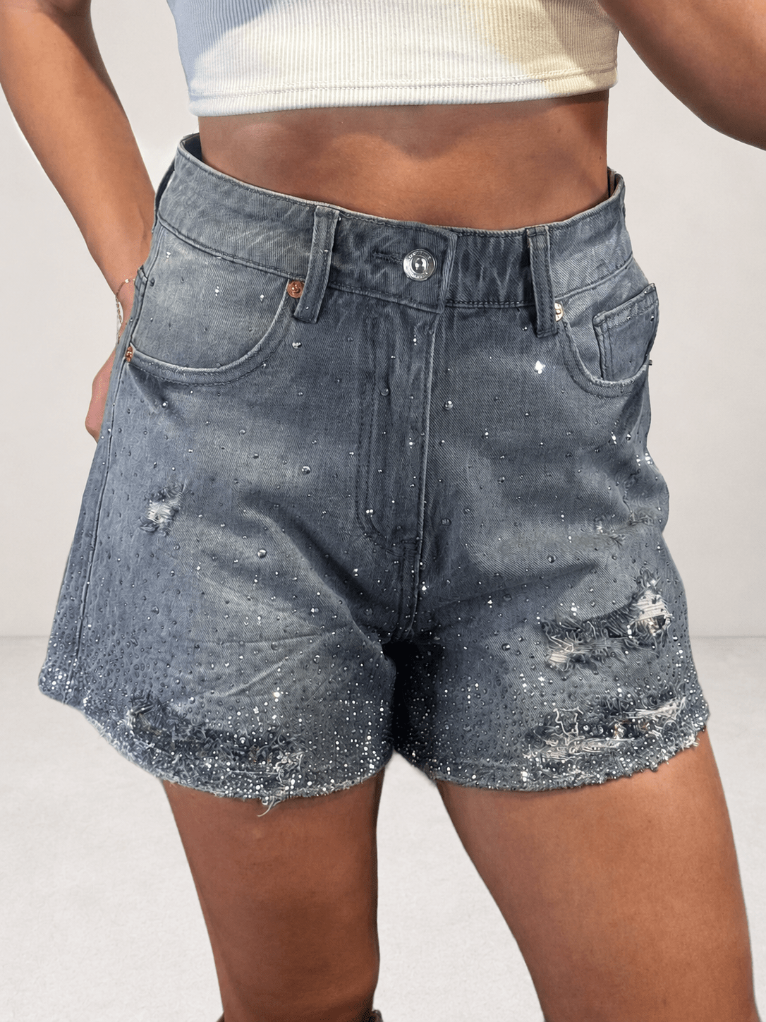 shorts glitter leo - Dverso Fashion