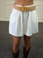 shorts in lino con cinta - Dverso Fashion