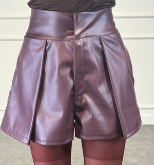 shorts livia in pelle - Dverso Fashion