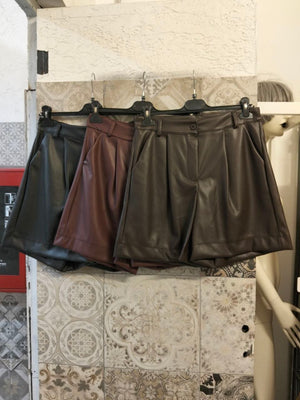 shorts lungo in pelle - Dverso Fashion