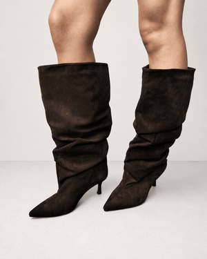 stivale camoscio alto - Dverso Fashion