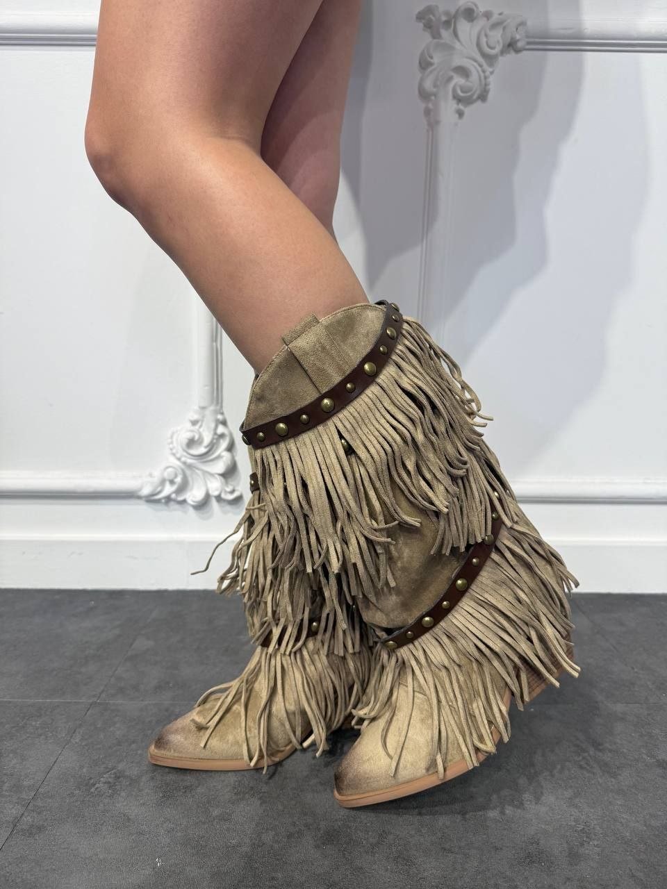 stivale frange double - Dverso Fashion