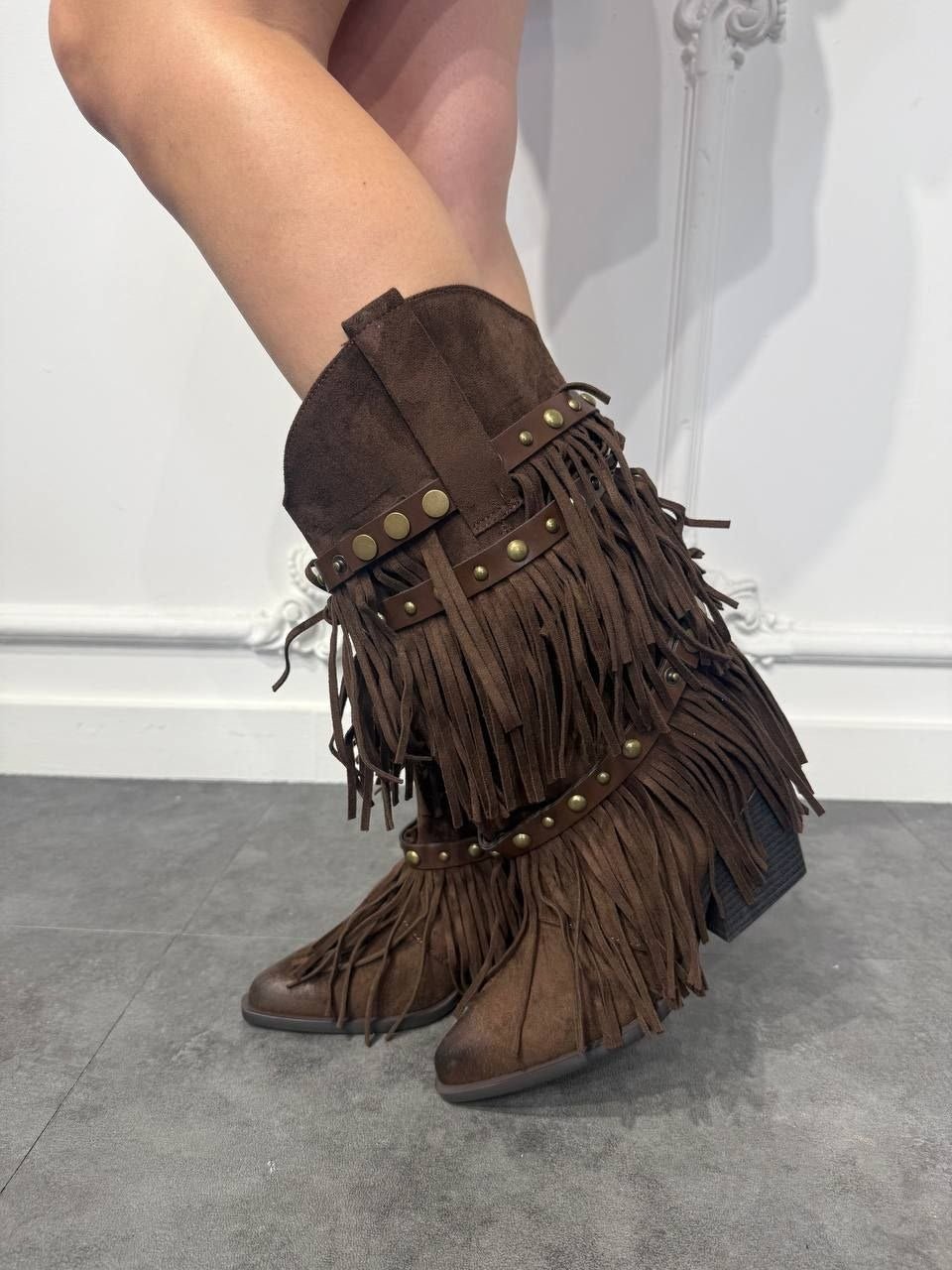 stivale frange double - Dverso Fashion