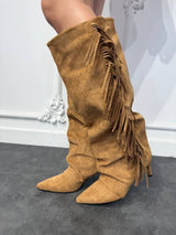 stivali scamosciati con frange - Dverso Fashion