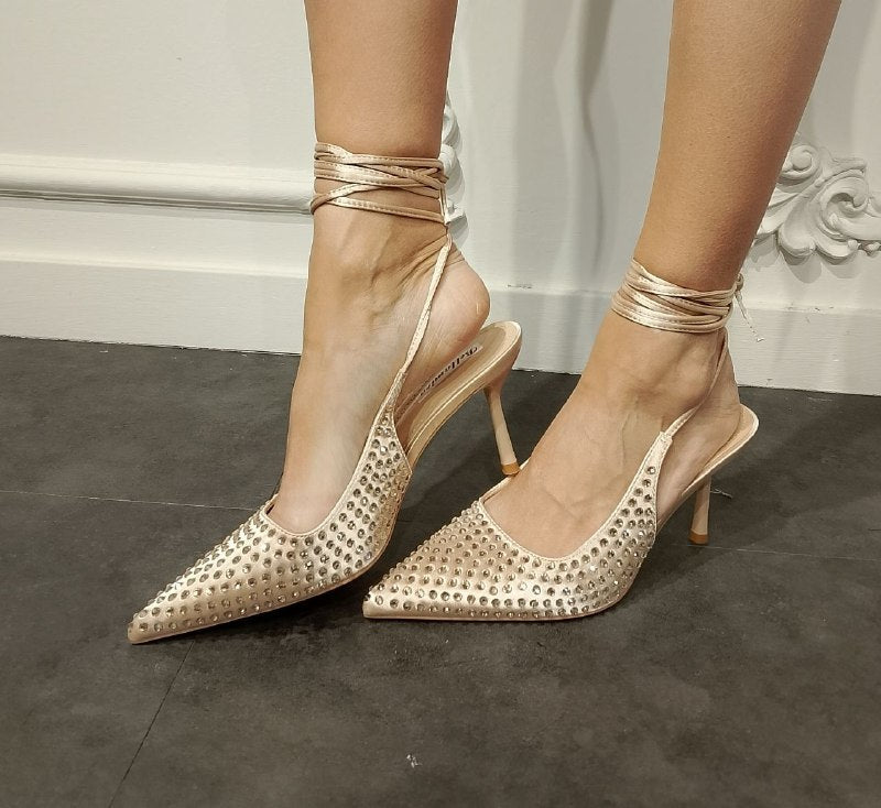 tacco lace strass - Dverso Fashion