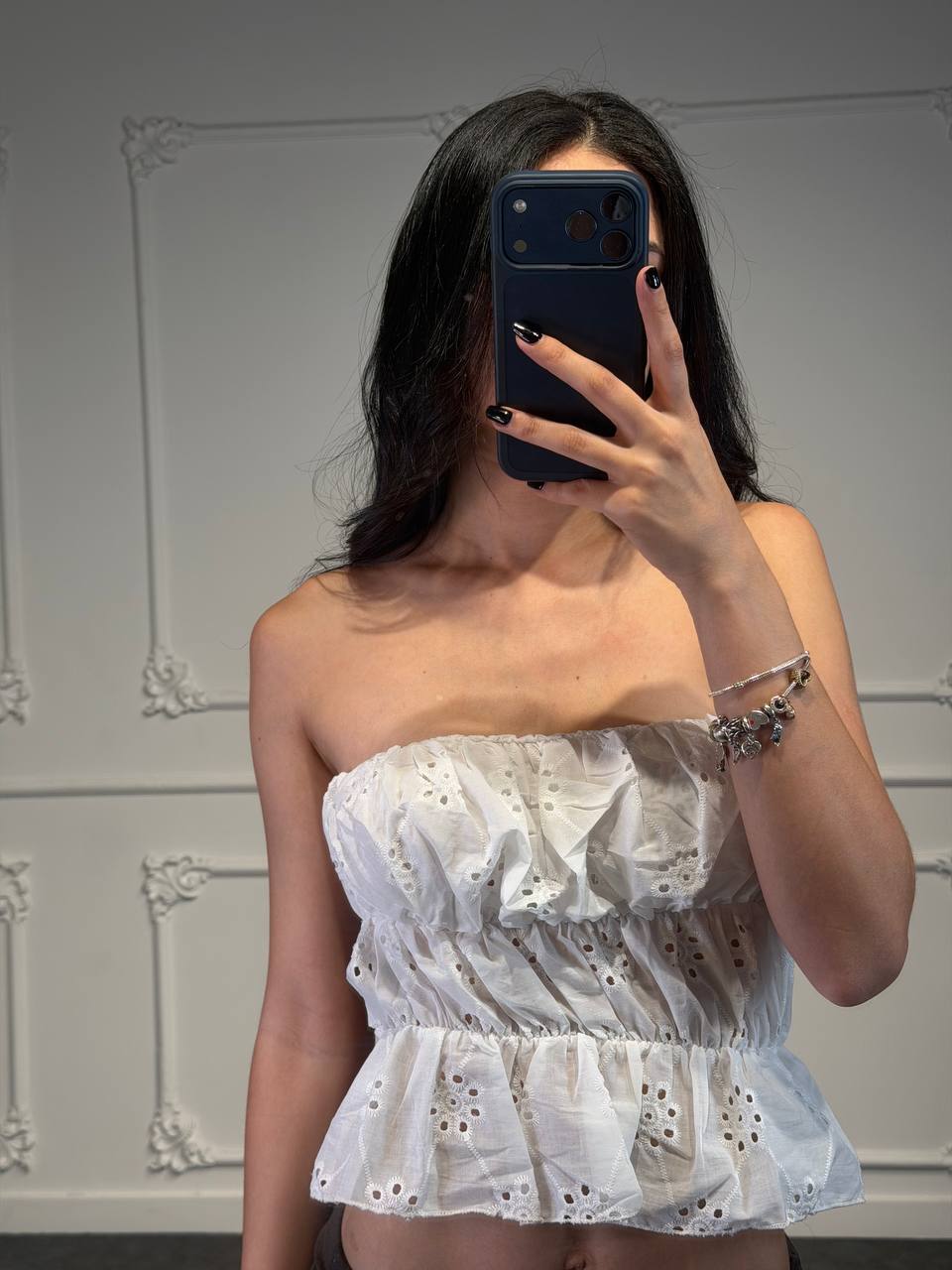 top a fascia in pizzo sangallo - Dverso Fashion
