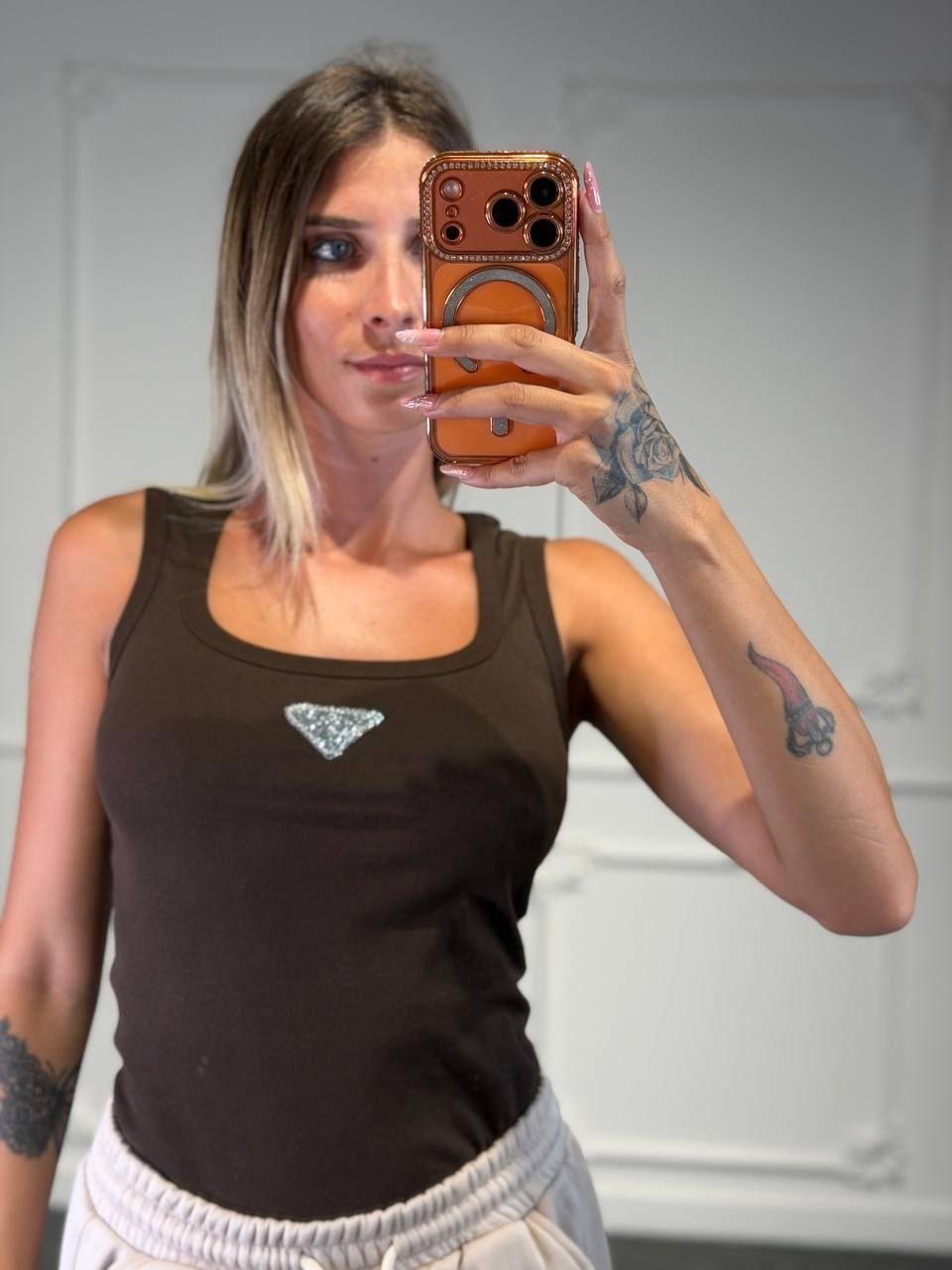 top canotta con logo - Dverso Fashion