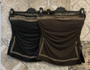 top con applicazioni gioiello e coppe - Dverso Fashion