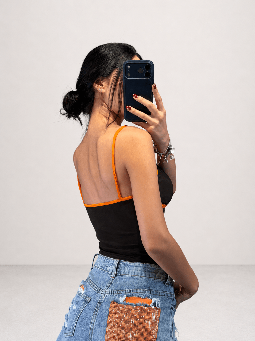 top con fiocco licra - Dverso Fashion