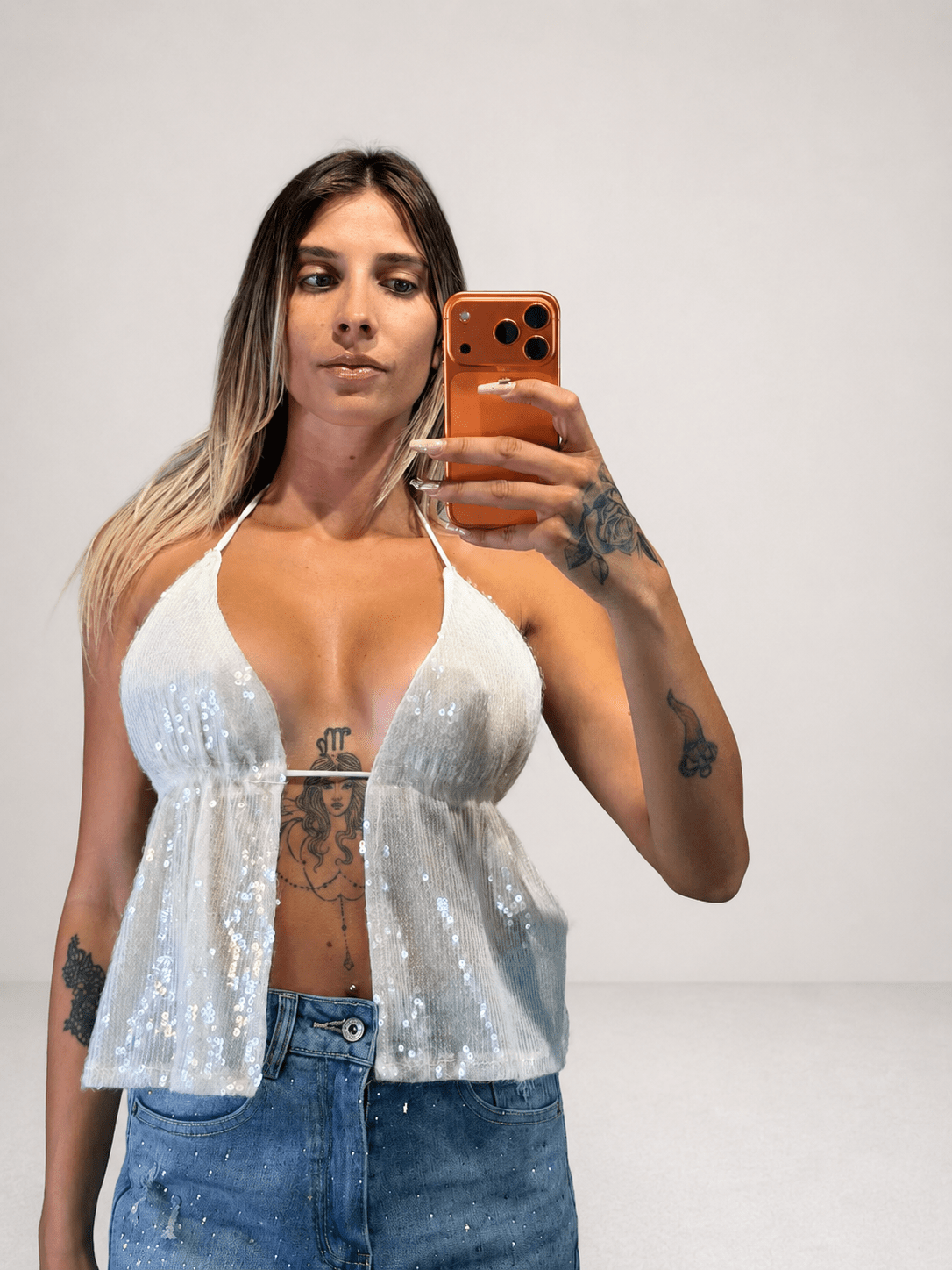 top disco con pailettes - Dverso Fashion