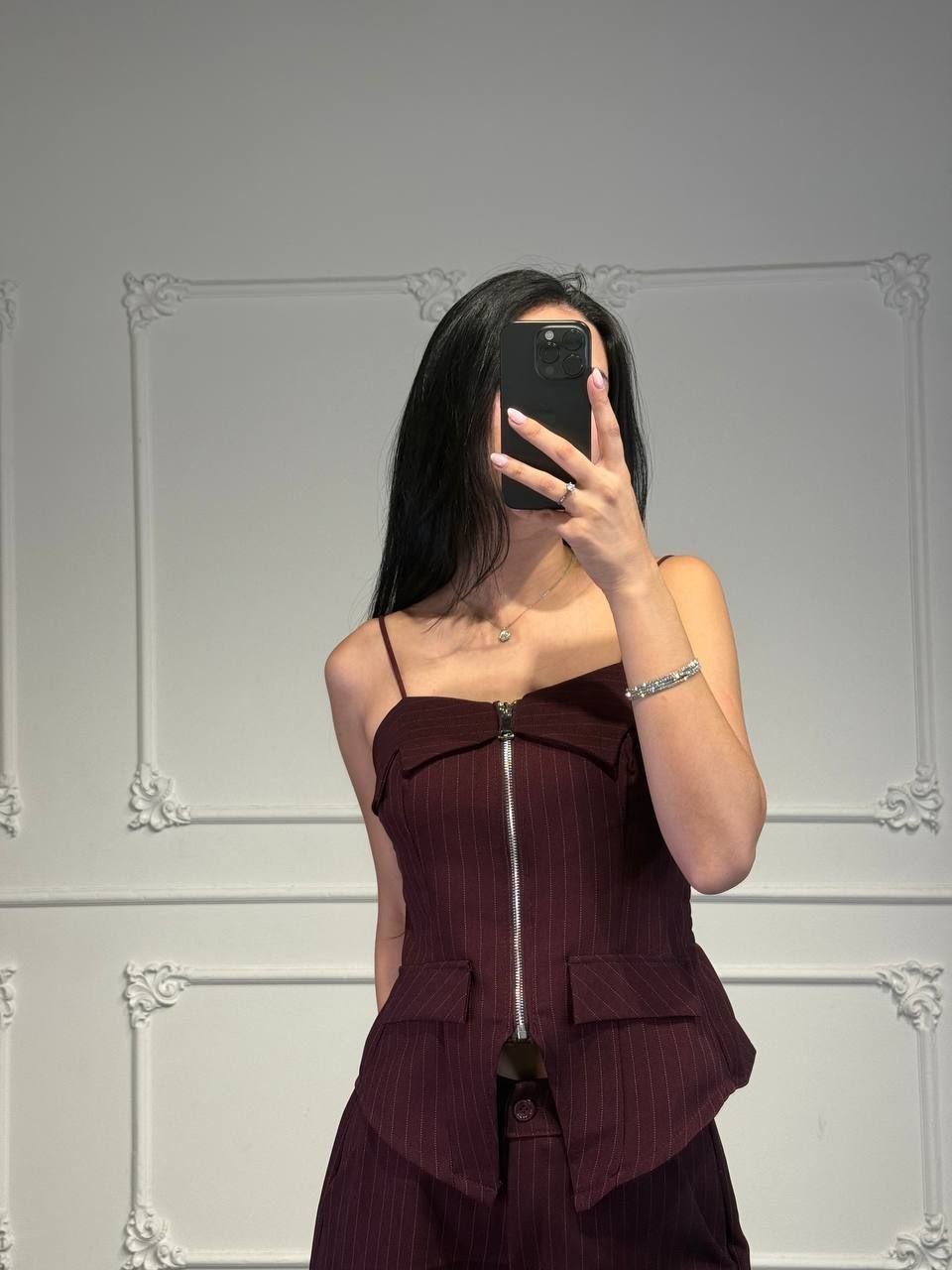 top gessato con zip - Dverso Fashion