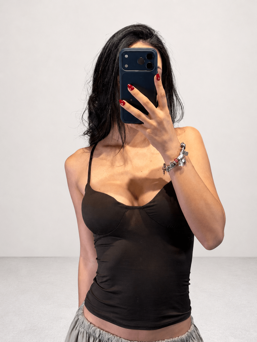 top in licra con coppe - Dverso Fashion
