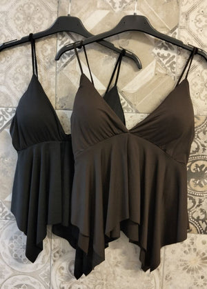 top in licra liscia con coppe - Dverso Fashion