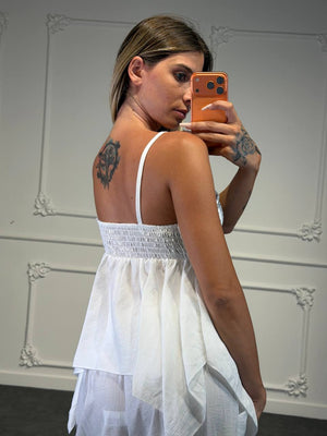top pietre oro in lino - Dverso Fashion