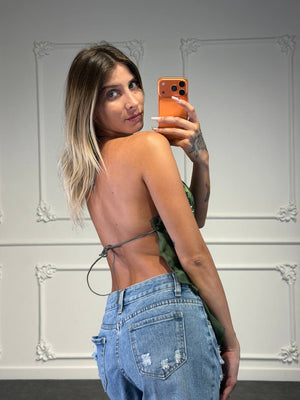 top regin in raso - Dverso Fashion