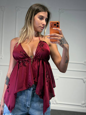 top regin in raso - Dverso Fashion
