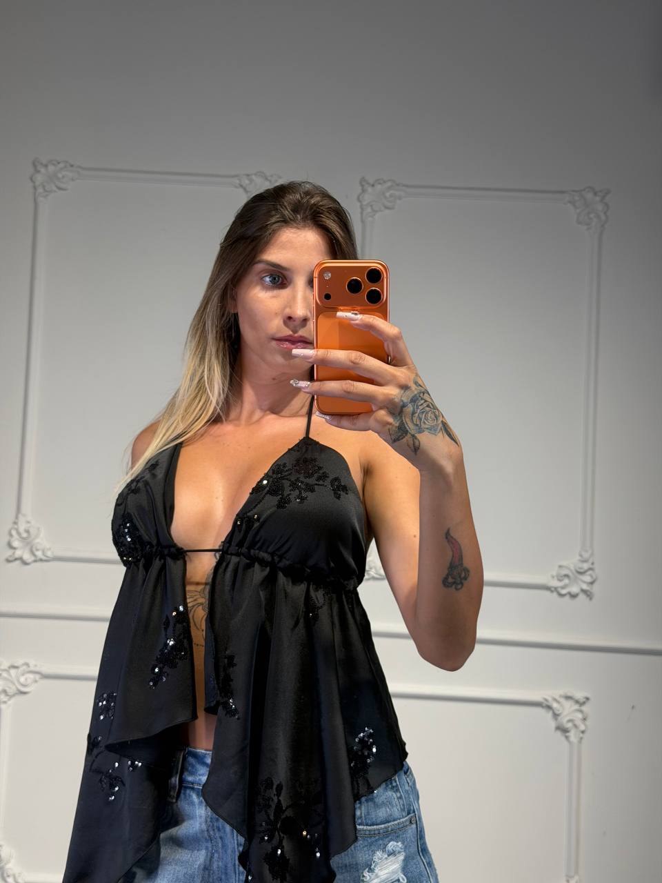 top regin in raso - Dverso Fashion