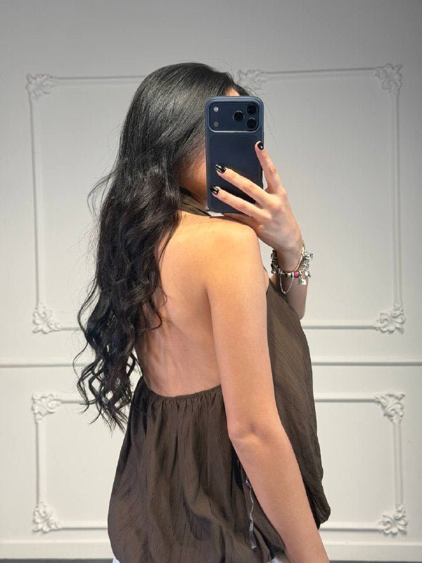 top scollato in lino - Dverso Fashion