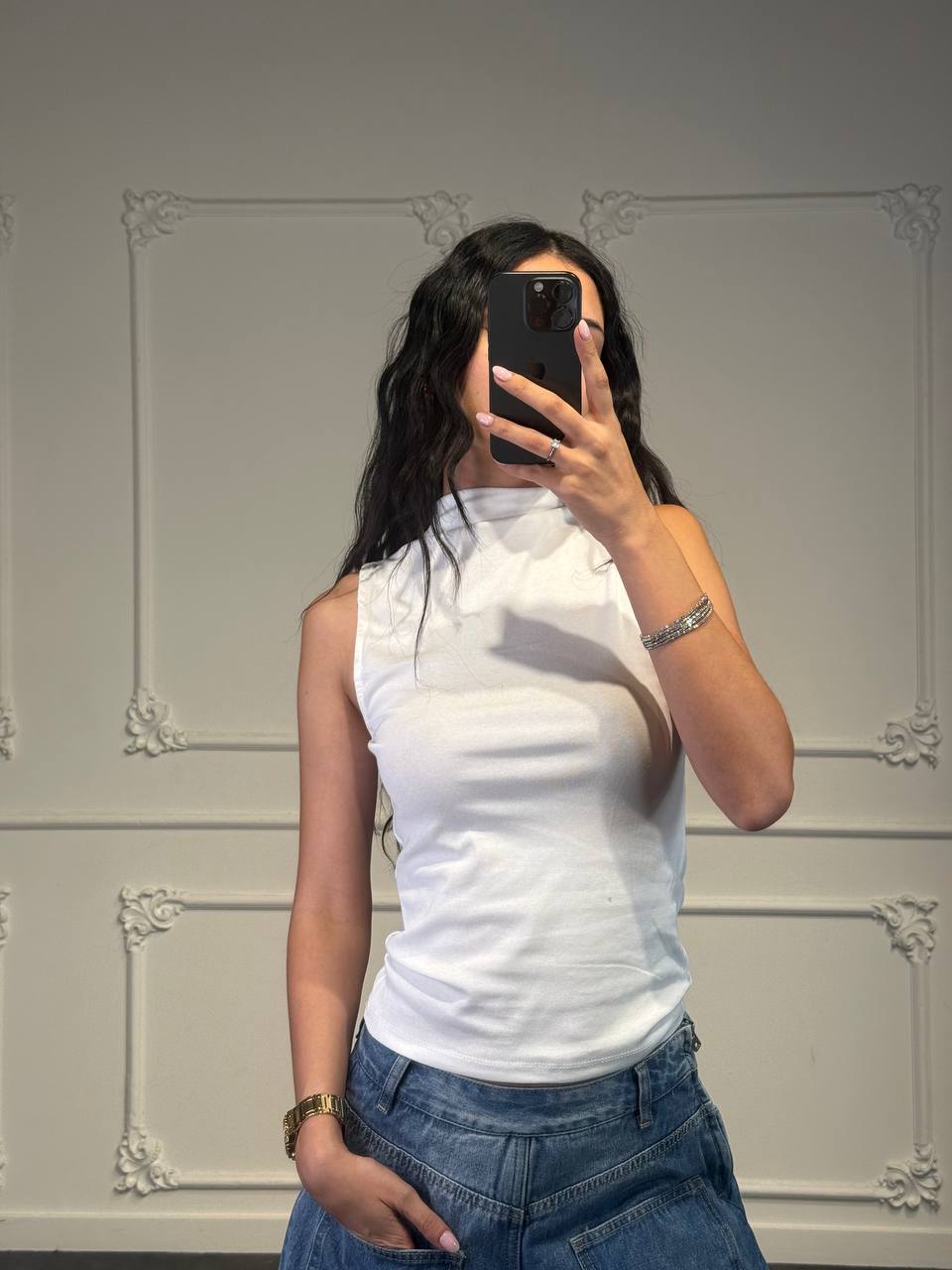 top smanicato mezzocollo - Dverso Fashion