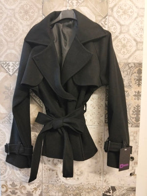 trench giselle in panno crop - Dverso Fashion