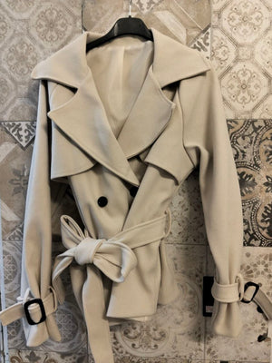trench giselle in panno crop - Dverso Fashion