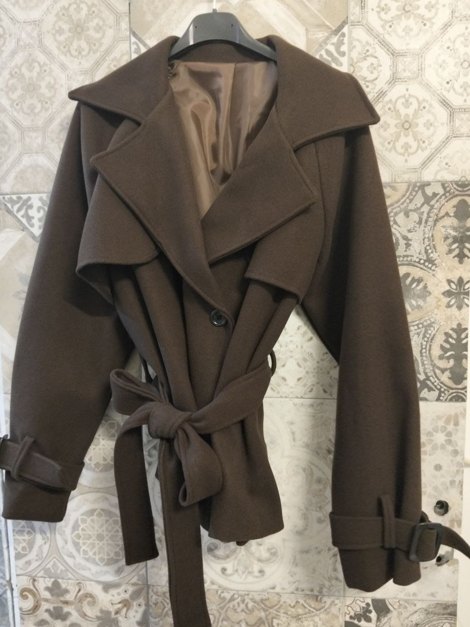 trench giselle in panno crop - Dverso Fashion