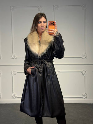 trench lungo con pelliccia - Dverso Fashion