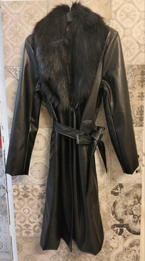 trench lungo con pelliccia - Dverso Fashion